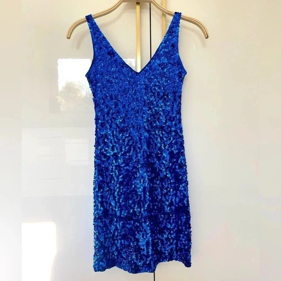 Dresses & Skirts - Blue Sequins  dress very stretchy form fitting